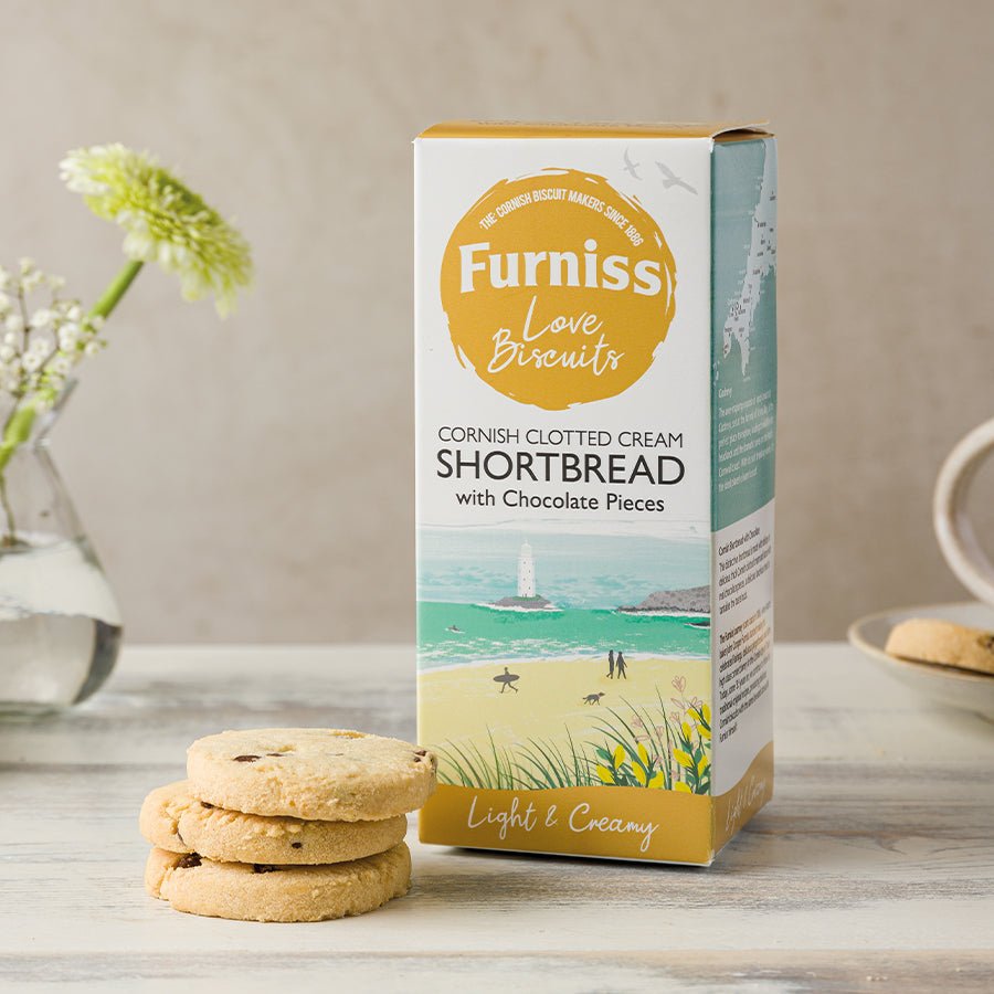 Furniss Cornish Clotted Cream Shortbread with Chocolate Pieces - Proper Pasty Company
