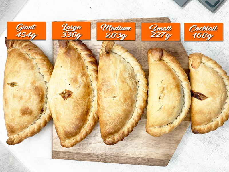 Cornish Pasty Size Chart