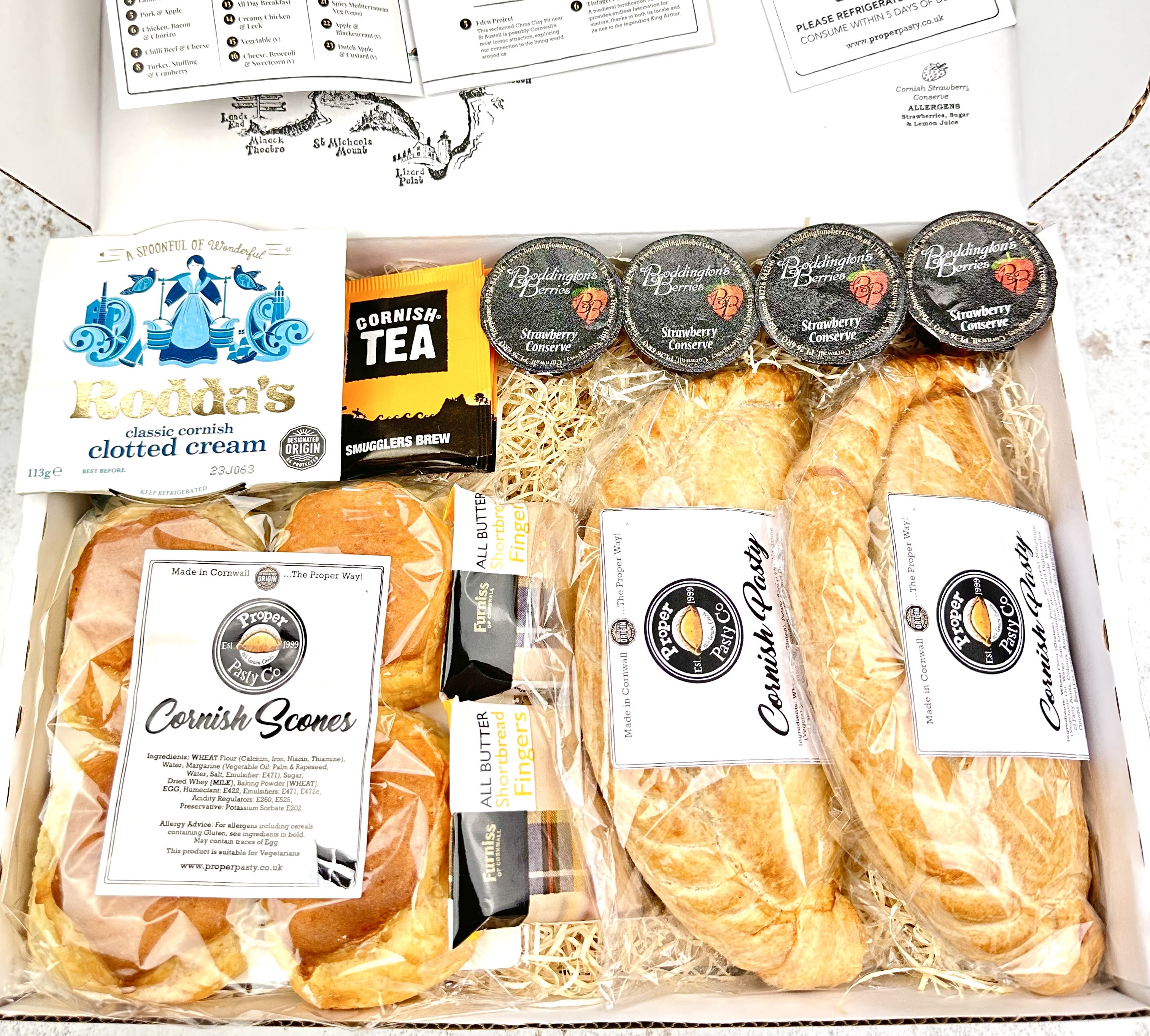 Large or Medium Pre-Baked Cornish Pasty and Cream Tea Hamper (CTL | CTM)