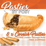 Load image into Gallery viewer, 8 x Cornish Pasties + 4 x FREE Jumbo Sausage Rolls - Proper Pasty Company
