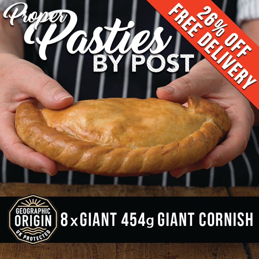 8 x GIANT Cornish Steak Pasties by Post 454g (Pre-Order for 1st May Delivery) - Proper Pasty Company