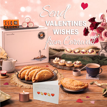 Fowey Valentines Cornish Pasty & Cream Tea Hamper for 4 (CTP) - Proper Pasty Company