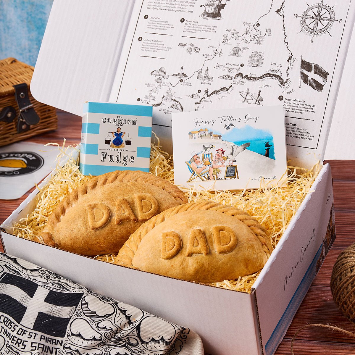Large 'DAD' Cornish Pasty & Cornish Maid Fudge Hamper - Proper Pasty Company