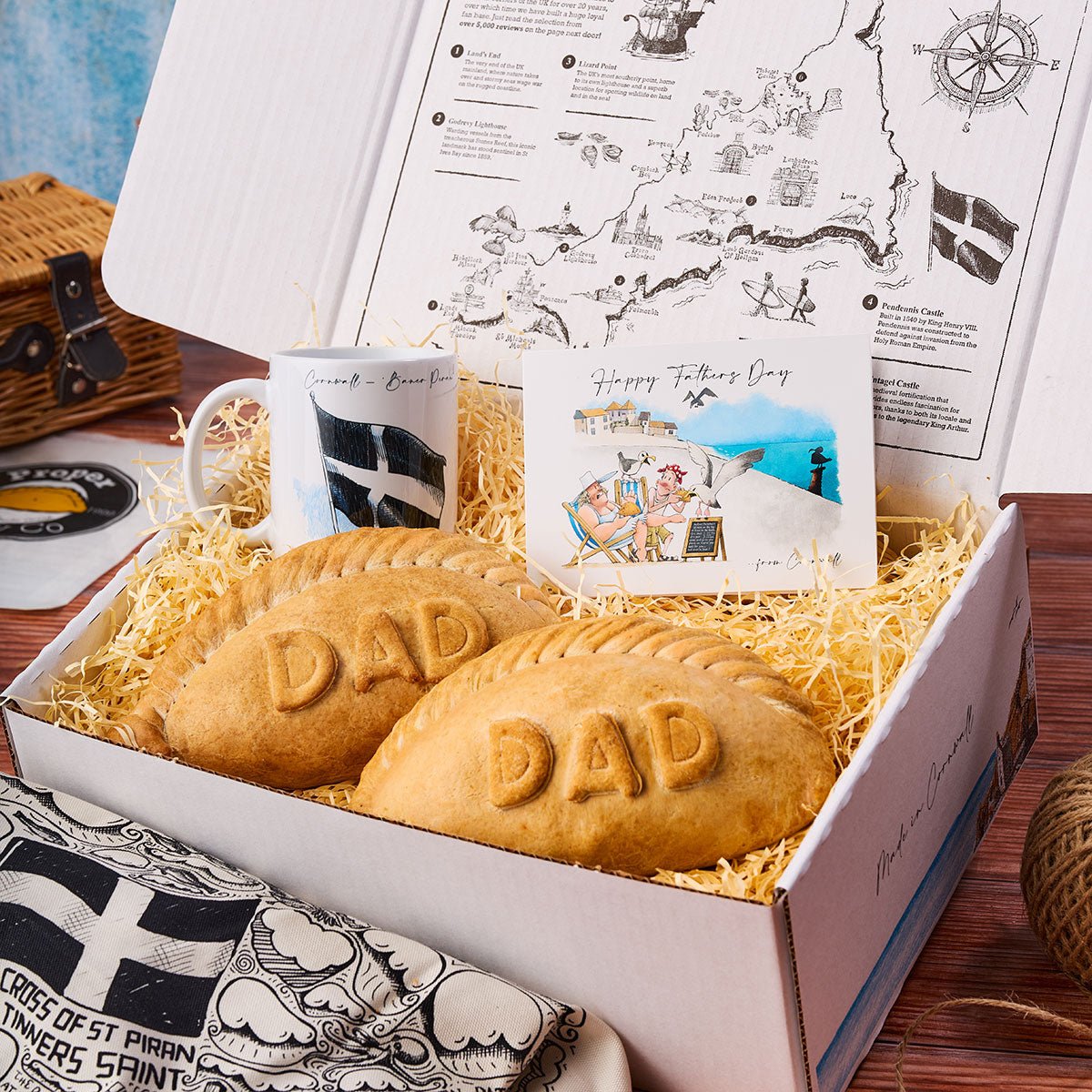 Large 'DAD' Cornish Pasty & St. Pirans Mug Hamper - Proper Pasty Company