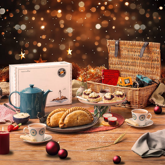 Marazion Festive Tea for Two Cornish Pasty & Cream Hamper - Proper Pasty Company