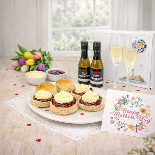 Mothers Day Cornish Scones Cream Tea & Prosecco Hamper (4) CTVPW - Proper Pasty Company
