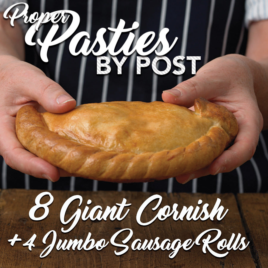 8 Giant Cornish Pasties & 4 Jumbo Sausage Rolls