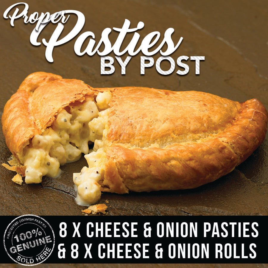 8 Cheese and Onion Pasties & 8 Jumbo 7" Cheese & Onion Rolls - Proper Pasty Company