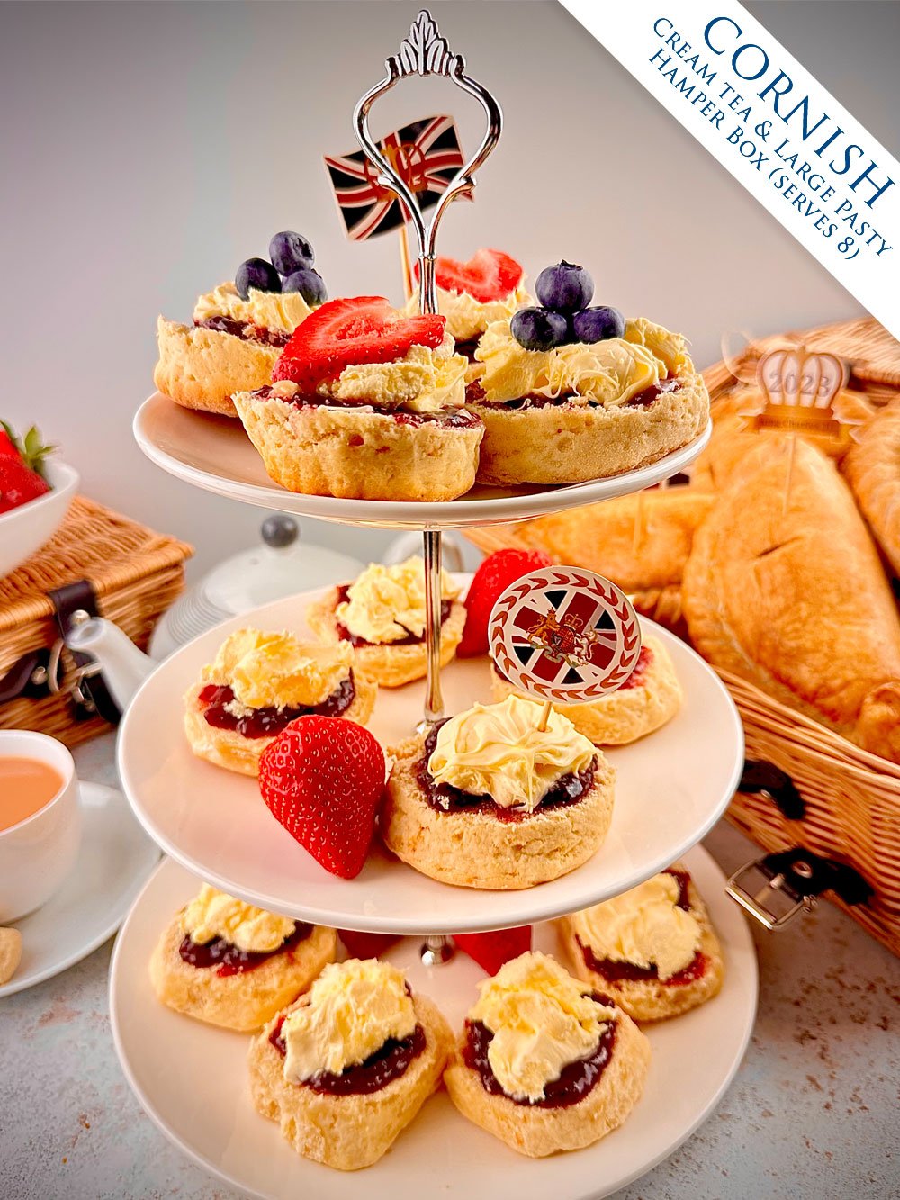Cornish Cream Tea and Pasty Hamper (serves 8) - Proper Pasty Company