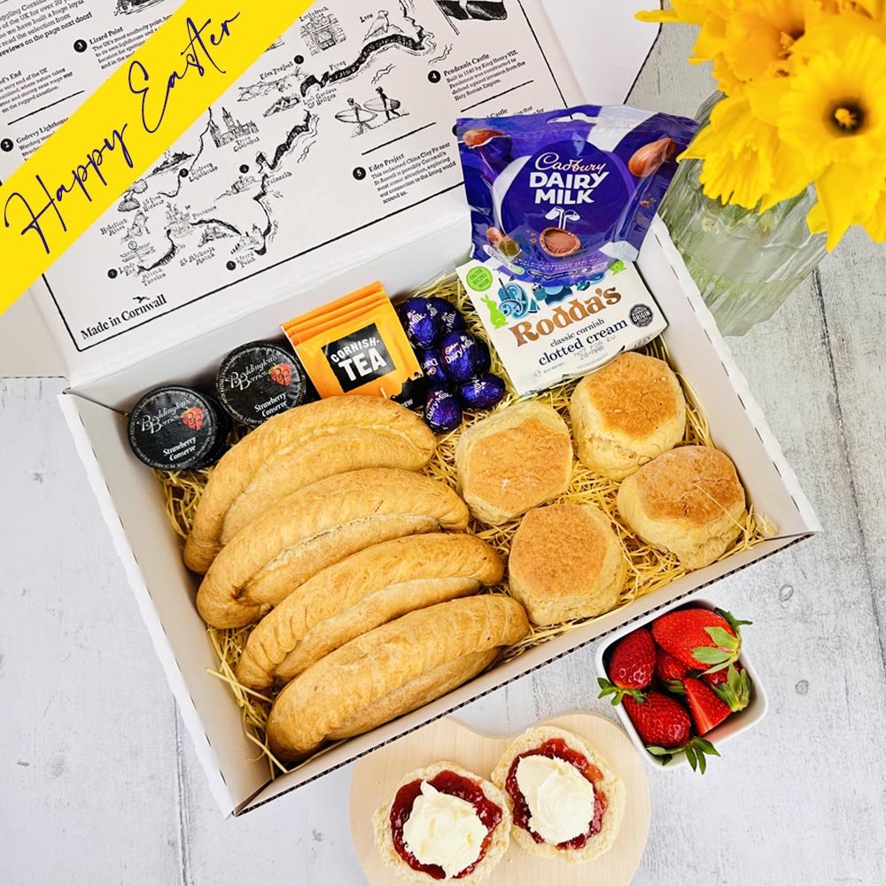 Cornish Party Pasty & Cream Tea Easter Hamper for 4 - Proper Pasty Company