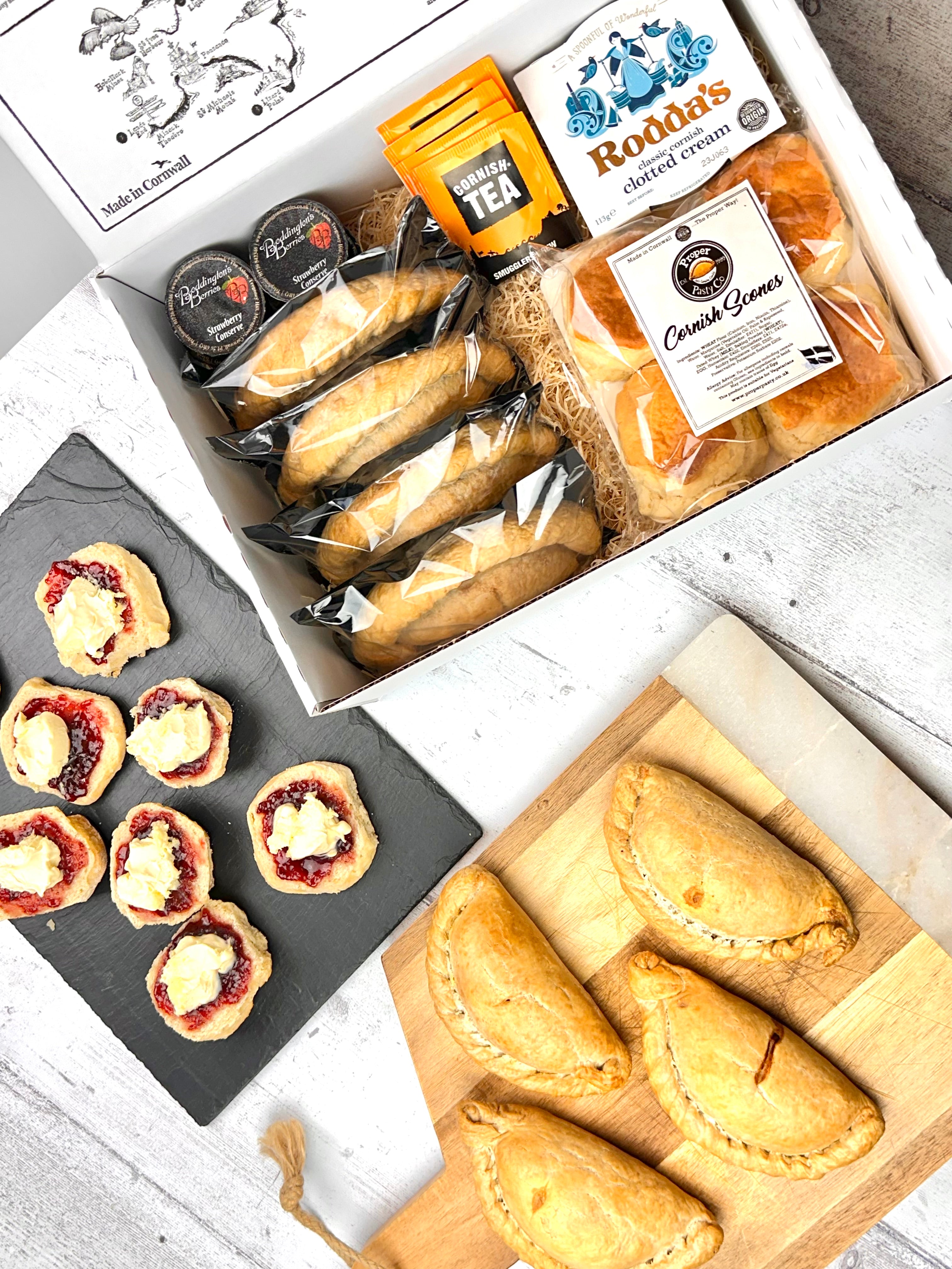 Cornish Party Pasty & Cream Tea Hamper for 4 - Proper Pasty Company