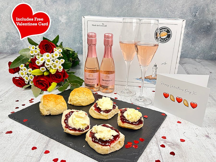 Cornish Scones Cream Tea & Rose Prosecco Hamper (4) CTVPR - Proper Pasty Company