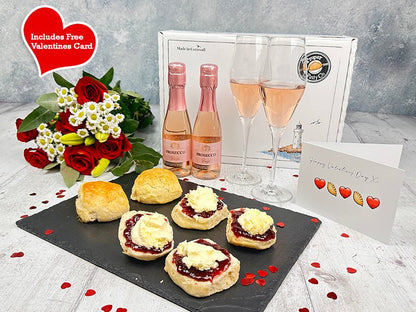 Cornish Scones Cream Tea & Rose Prosecco Hamper (4) CTVPR - Proper Pasty Company