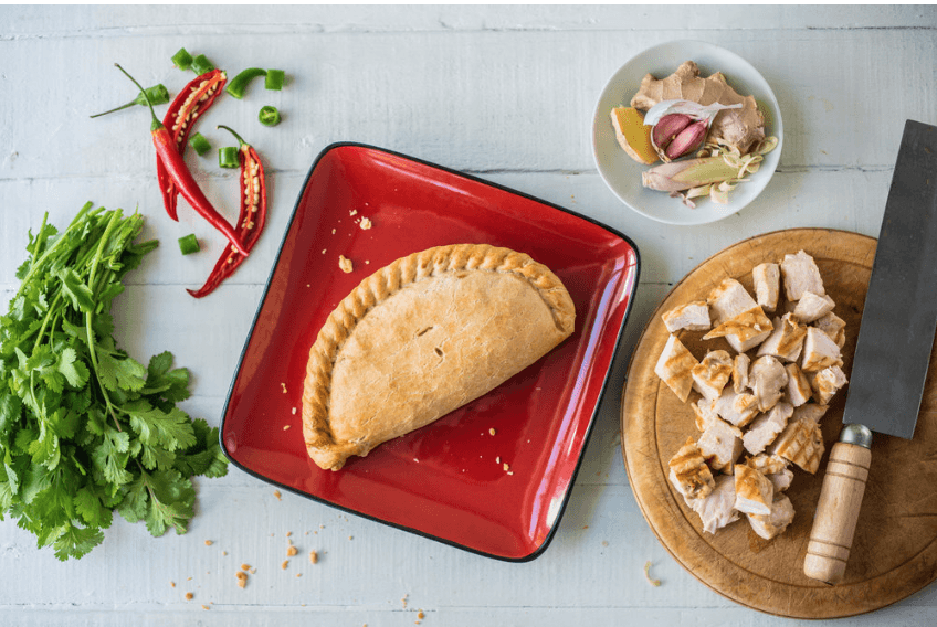 Red Thai Chicken Curry Pasty 283g. (36 No. Boxed) - Proper Pasty Company