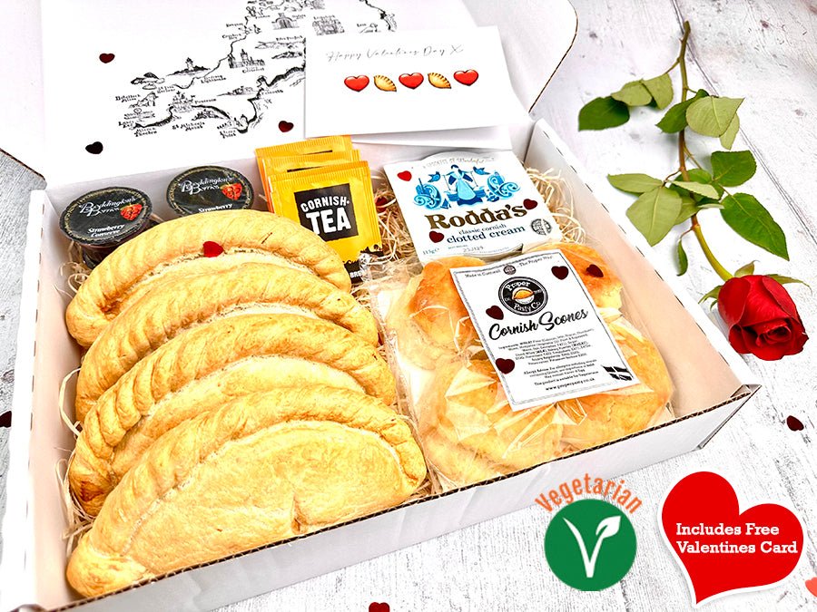 Valentines Vegetarian Party Pasty & Cream Tea Hamper for 4 - Proper Pasty Company